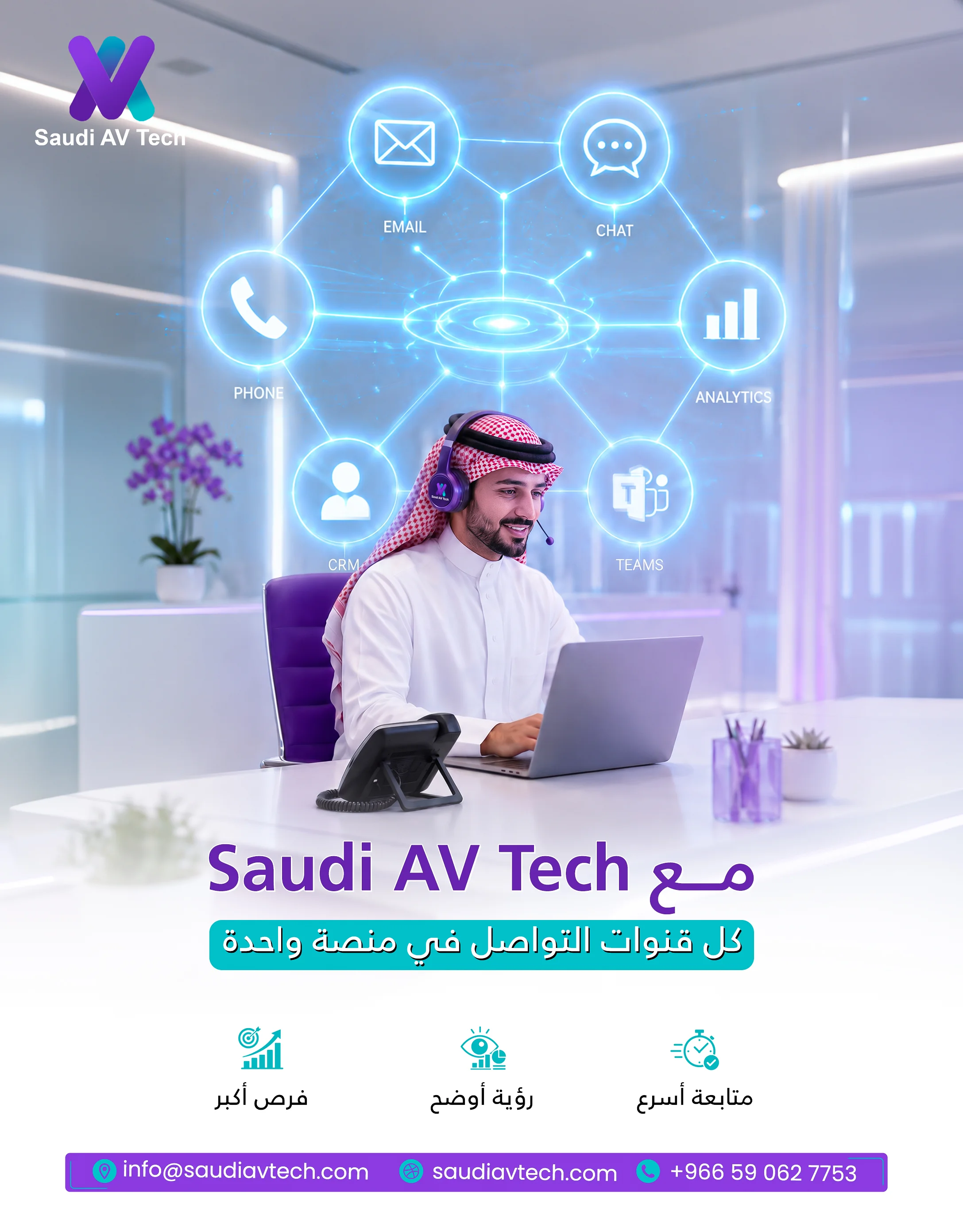 SAUDI AV TECH - كل قنوات التواصل في منصة واحدة